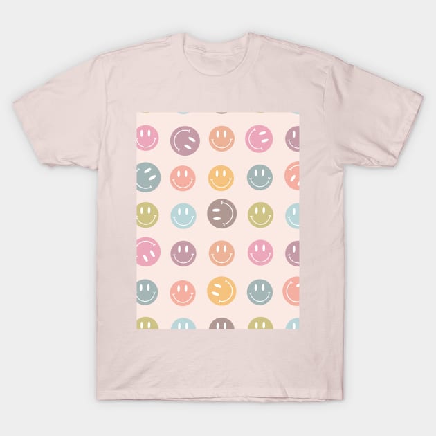 Smiley Face emojis Retro Pattern T-Shirt by Mastilo Designs